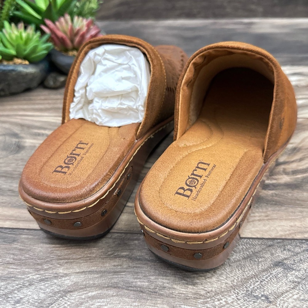 ❌SOLD❌NIB Born Yucatan 8M Brown Distressed Suede Huarache Woven Clogs Mules - Picture 7 of 11